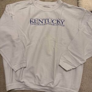 White ribbed Kentucky crew neck
